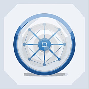 Digital Network Hub Technology Icon