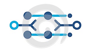 Digital network icon, data connection, abstract technology, interconnected system, information flow, vector design Generative AI