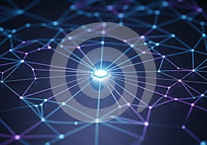 A digital network illustration featuring interconnected