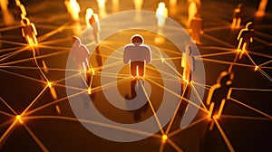 A digital network with interconnected nodes representing data transfer and communication