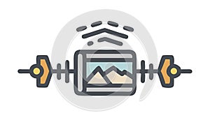 Digital Network Interface, Data Connection Screen Visualization - vector design Generative AI