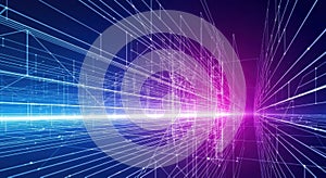 Digital network lines abstract visualization data flow technology