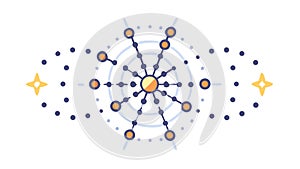 Digital Network Node Connection Vector, vector design Generative AI