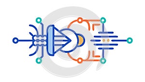 Digital Network Node Connection Vector, vector design Generative AI