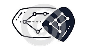 Digital network nodes icon, data connection and technological infrastructure, vector design Generative AI