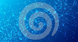 Points create a web like structure with glowing nodes and lines forming a