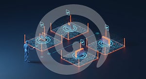 Digital Network Security and Data Protection Concept