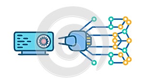 Digital Network Server Connection Vector, vector design Generative AI