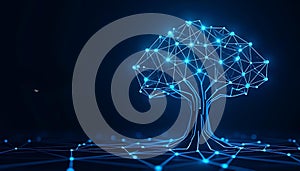 Digital network tree connection technology future abstract innovation concept design