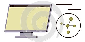 Digital Network Visualization on Computer Screen with Linked Data Nodes