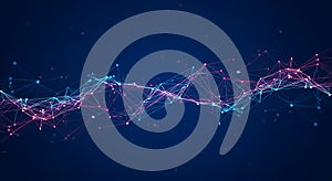 Digital network visualization of futuristic data flow