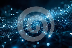 Digital Network Visualization Showing Connected Data Processing Systems