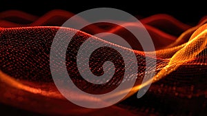 Digital network wave creating abstract flowing data background