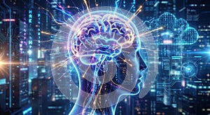 digital neural network visualization brain