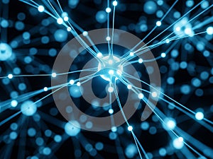 Digital neuron network connection concept, technology and science