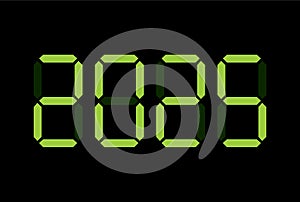 Digital New Year numbers isolated on black background