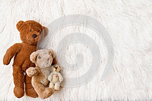 Digital newborn background for baby girls and boys. Light colors and three little bears