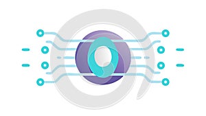Digital Node: Abstract Connection Point for Data Flow, vector design Generative AI