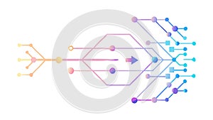 Digital Node Connection Network Vector, vector design Generative AI