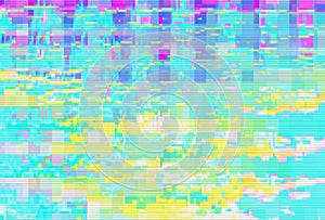 Digital noise background glitch screen,  pixel distortion