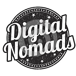 Digital nomads grunge rubber stamp