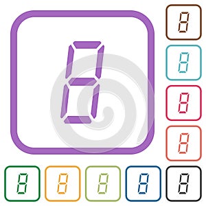 Digital number eight of seven segment type simple icons