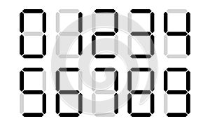 Digital numbers digits vector display