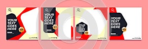 Digital online business marketing social media post, banner, abstract background design template collection