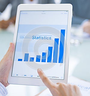 Digital Online Business Statistics Concept