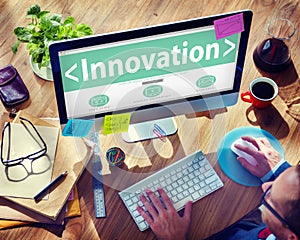 Digital Online Innovation Development Web Page Browsing Concept