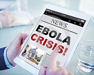 Digital Online News Headline Ebola Crisis Concept