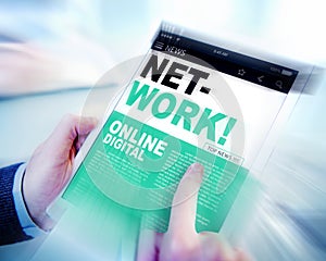 Digital Online News Headline Network Concept