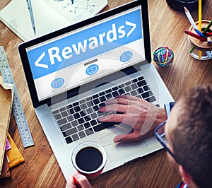 Digital Online Rewards Profit Office Working Concept