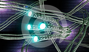Digital optical data cable with data backgroud