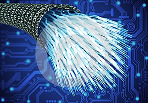 digital optical data cable in a data vortex.