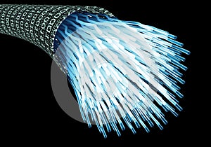 digital optical data cable in a data vortex.