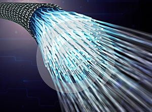 digital optical data cable in a data vortex.