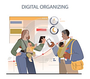 Digital Organizing concept.