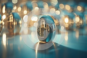 Digital padlock. Cyber security technology network data protection technology virtual dashboard.Online internet