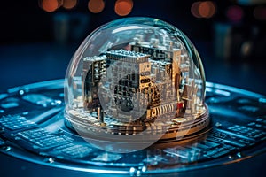 Digital padlock. Cyber security technology network data protection technology virtual dashboard.Online internet