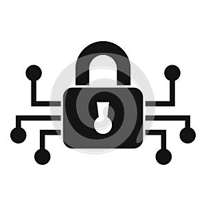 Digital padlock icon simple vector. Lock code