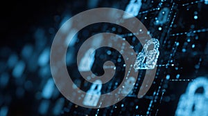 Digital padlock secure data binary code network