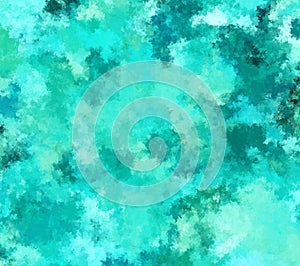 Digital Painting Abstract Background in Turquoise Color