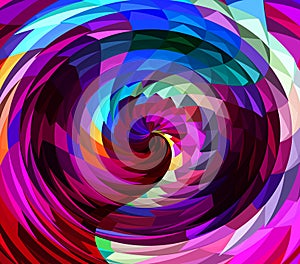 Digital Painting Abstract Chaotic Wavy Twirl in Colorful Bright Pastel Colors Background