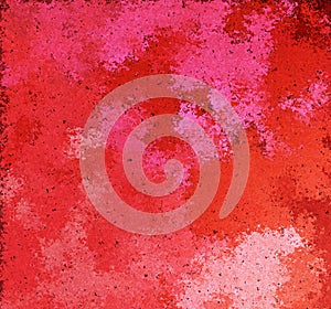 Digital Painting Abstract Colorful Spatter Stroke in Different Shades of Rustic Bright Red Background