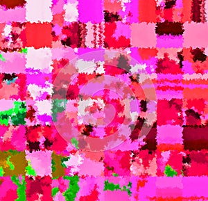 Digital Painting Abstract Spatter Brush Paint Chaotic Rectangular Patterns in Colorful Vibrant Vivid Pink Colors Background