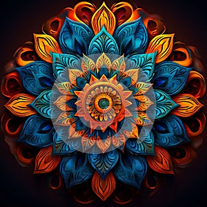 digital painting with intricate patterns forming a mandala ins
