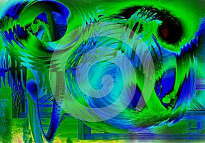 Rainbow Green Blue Ripple