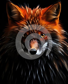 A digital painting of a red fox, AI