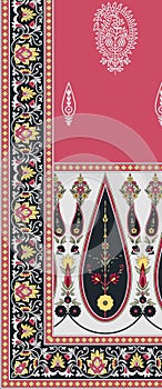 digital paisely border pattern